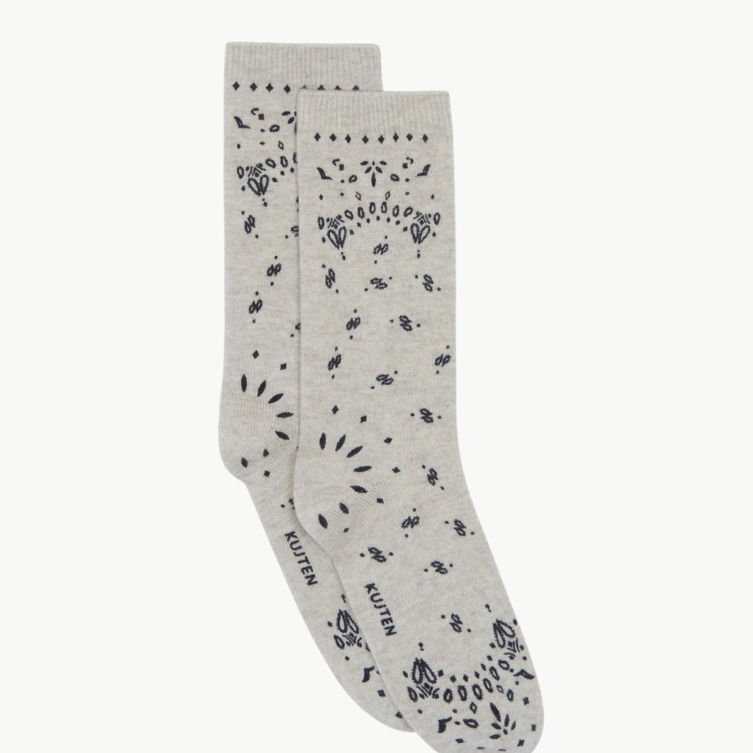 SIG BANDANA SOCKS IN OATS WHITE - Romi Boutique
