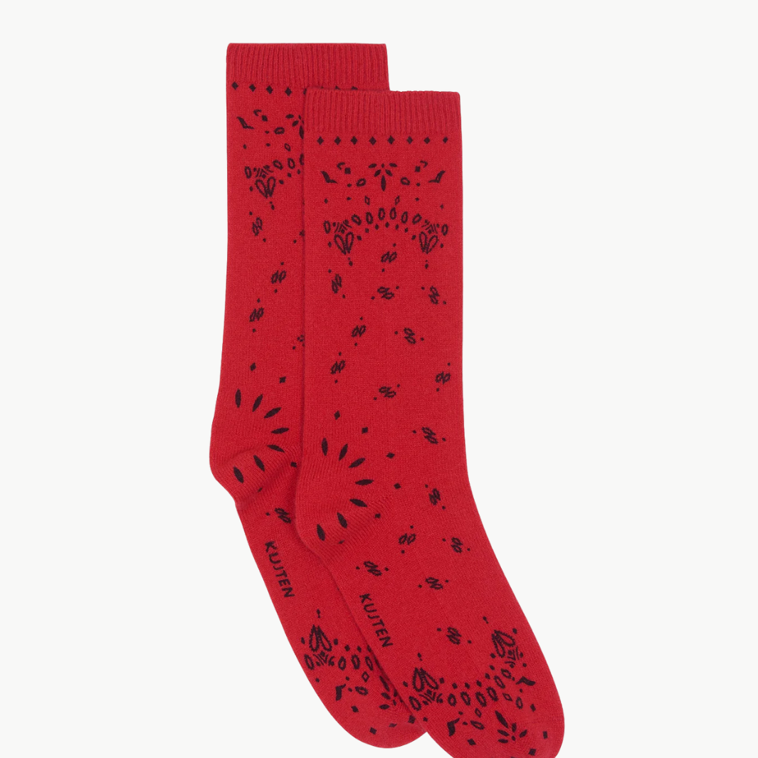 SIG BANDANA SOCKS IN RED FLAG - Romi Boutique