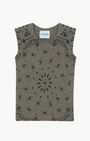RIBBI TANK IN MARL KHAKI - Romi Boutique