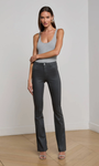 RUTH STRAIGHT-LEG JEAN IN DARK SLATE GREY COATED - Romi Boutique