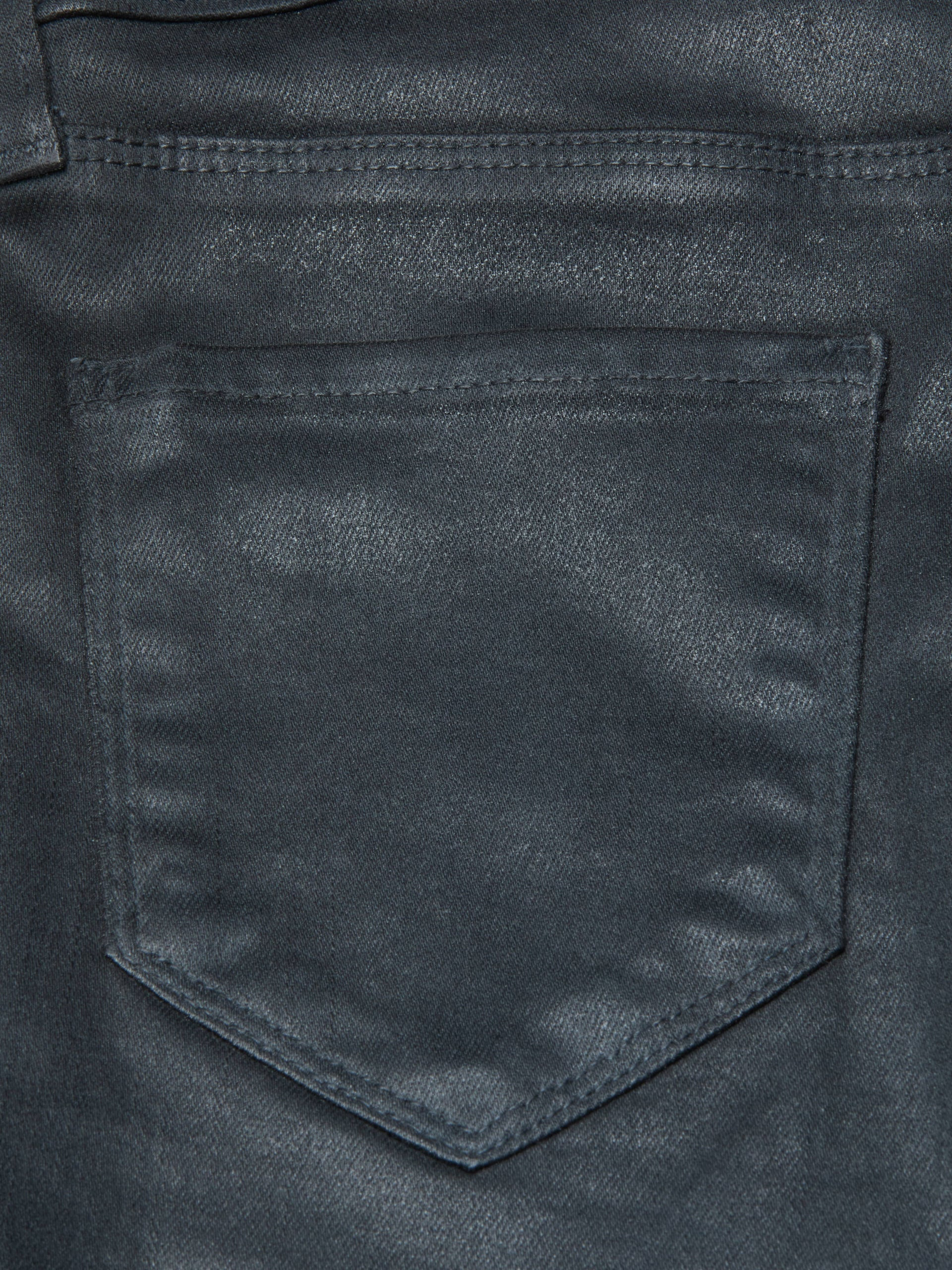 RUTH STRAIGHT-LEG JEAN IN DARK SLATE GREY COATED - Romi Boutique