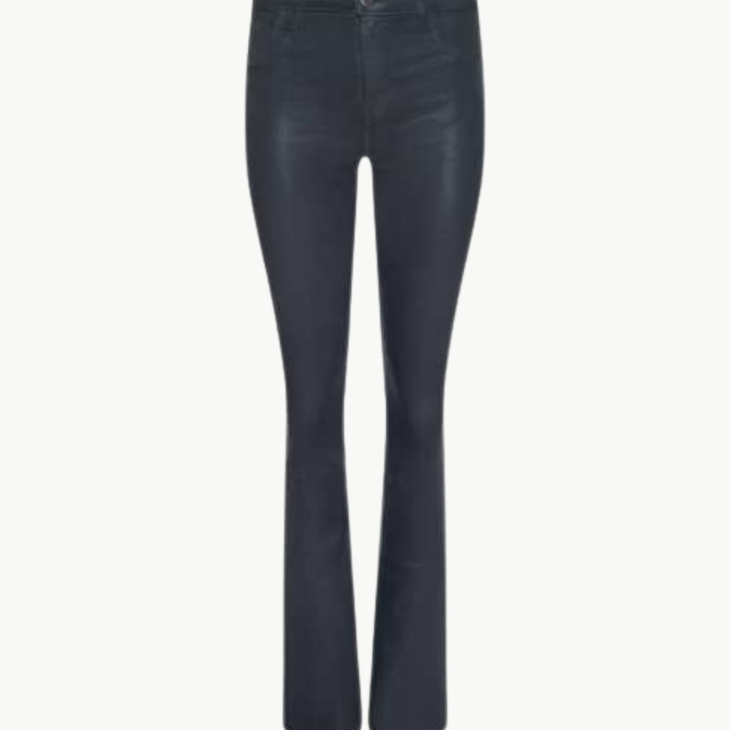 RUTH STRAIGHT-LEG JEAN IN DARK SLATE GREY COATED - Romi Boutique