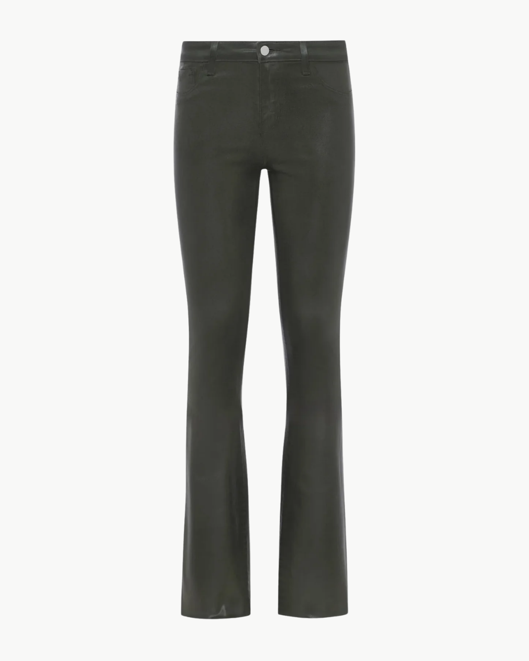 RUTH STRAIGHT-LEG JEAN IN DEEP OLIVE COATED - Romi Boutique