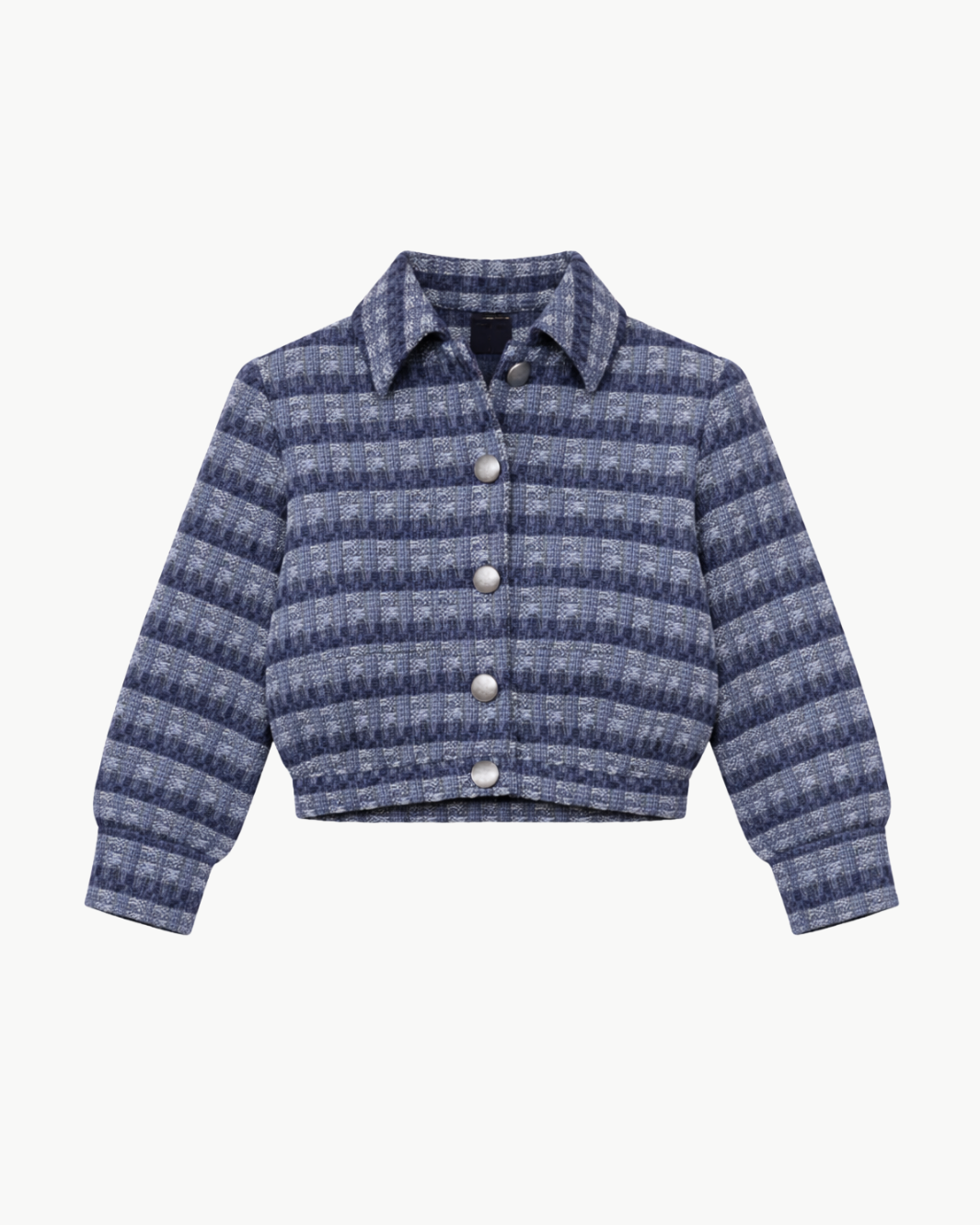 JIA TWEED JACKET IN BLUE MULTI STRIPE - Romi Boutique