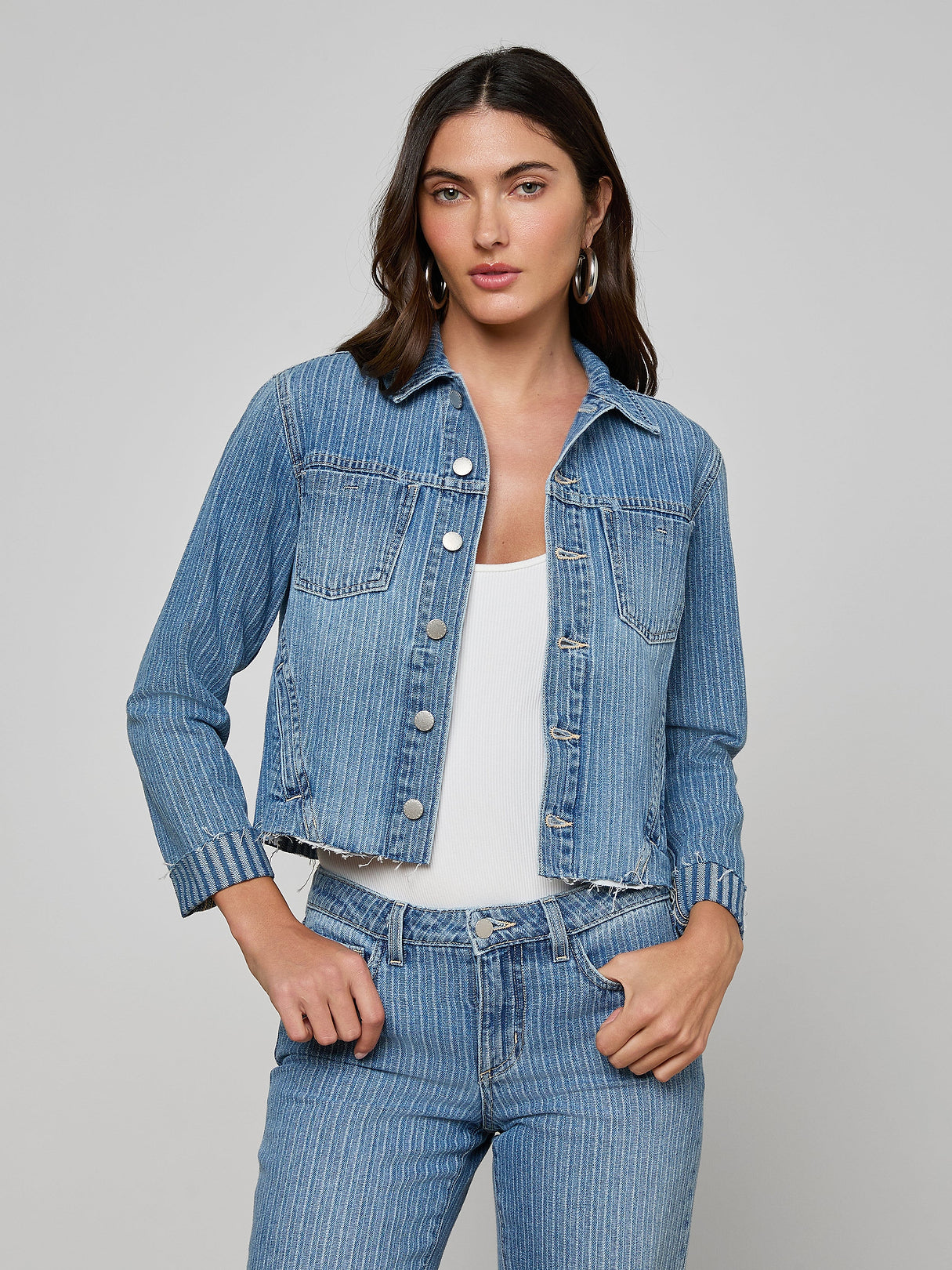 JANELLE SLIM RAW JACKET by L'Agence - Romi Boutique