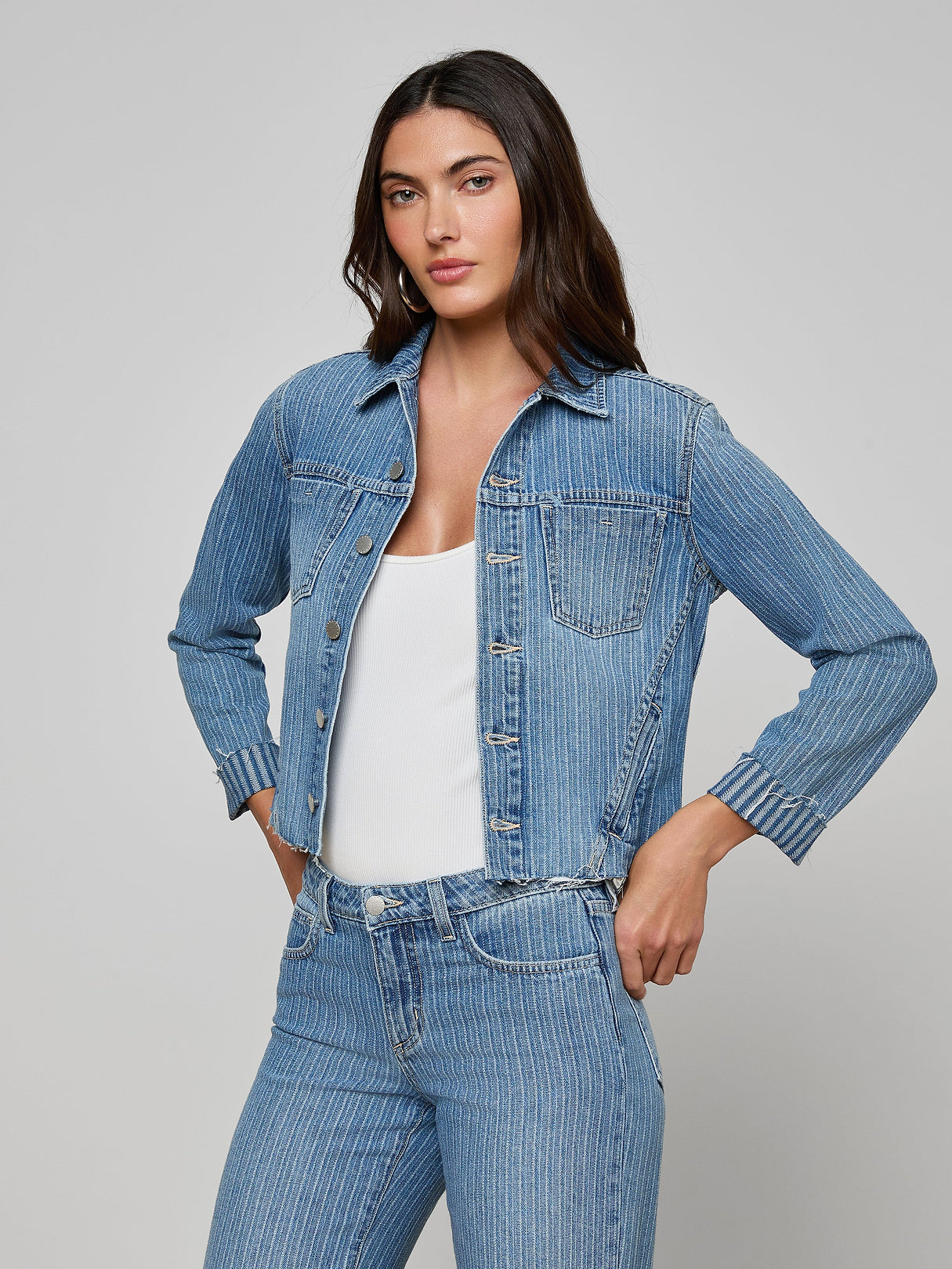 JANELLE SLIM RAW JACKET by L'Agence - Romi Boutique