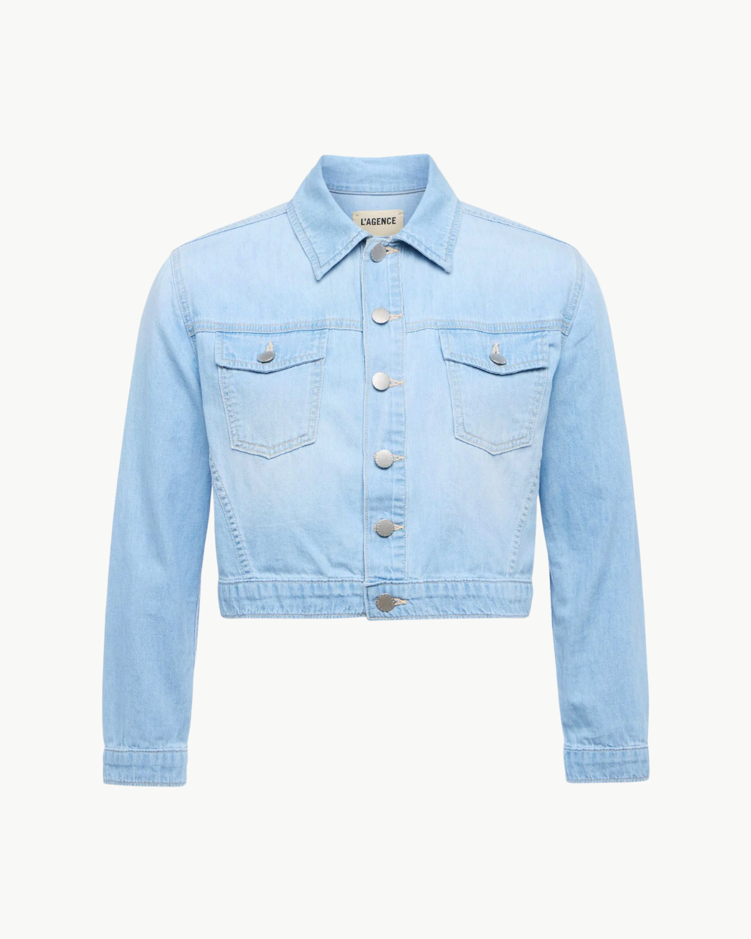 KODA CROPPED CHAMBRAY JACKET by L'Agence - Romi Boutique