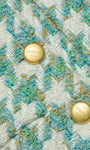 JIA TWEED JACKET IN DUSTY JADE MULTI HOUNDSTOOTH - Romi Boutique