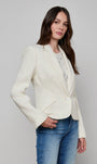 JENNAH TWEED BLAZER IN IVORY - Romi Boutique