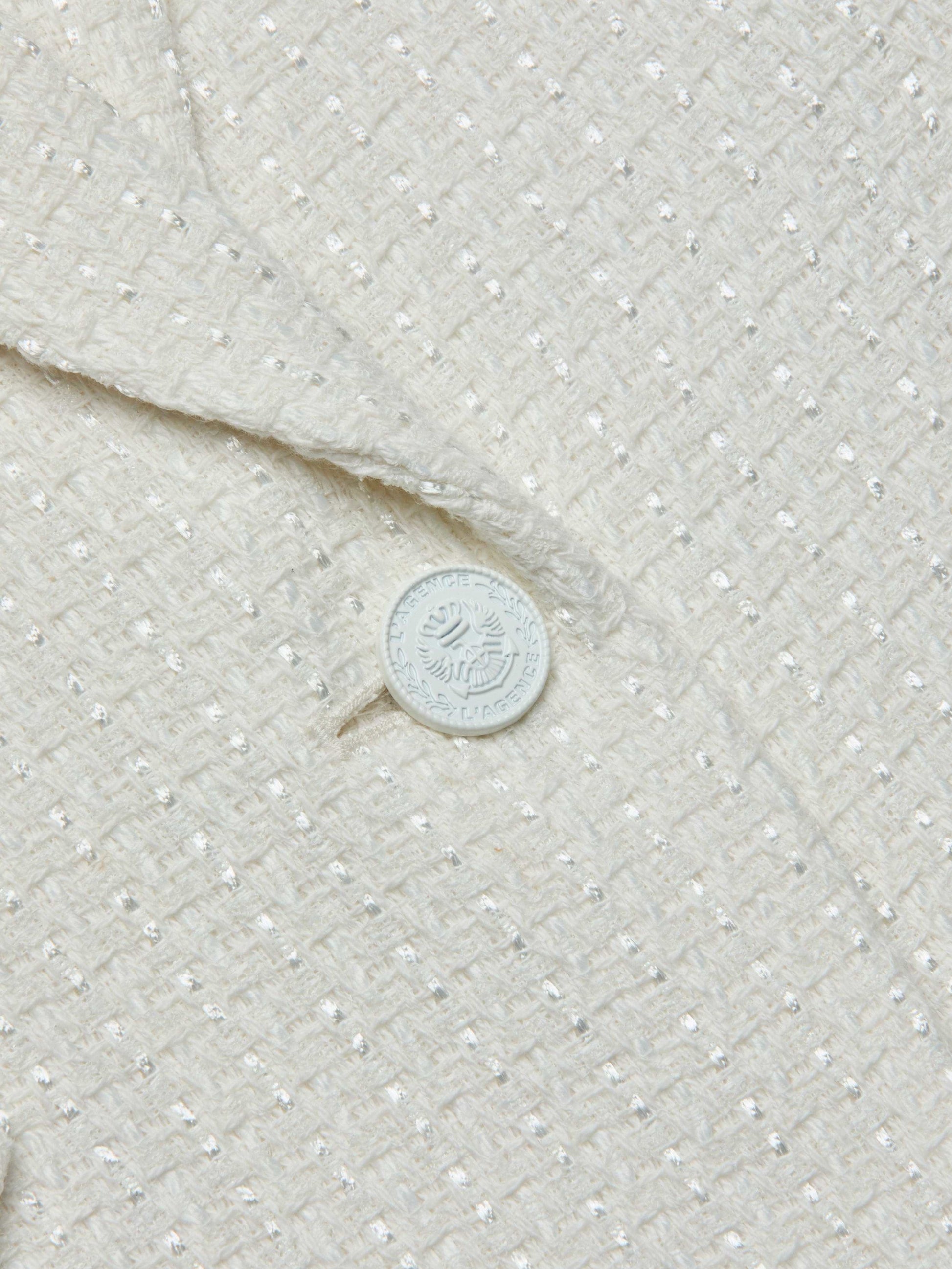 JENNAH TWEED BLAZER IN IVORY - Romi Boutique