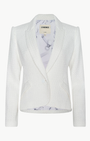 JENNAH TWEED BLAZER IN IVORY - Romi Boutique