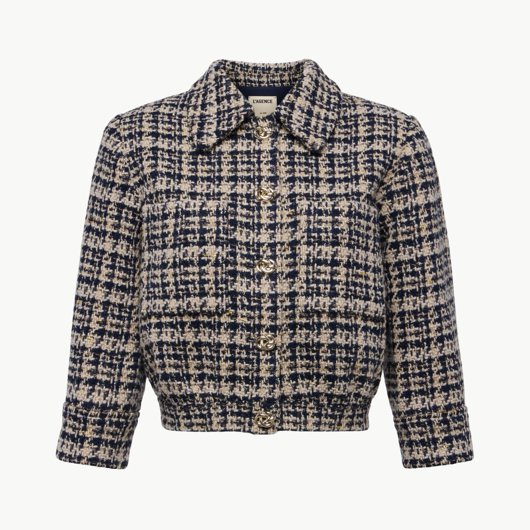 JIA TWEED JACKET IN MIDNIGHT MULTI TWEED - Romi Boutique