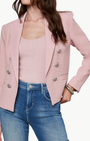 BROOKE OPEN-FRONT BLAZER IN PALE ROSE/FADED CHAIN - Romi Boutique