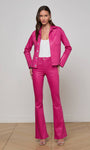 JANELLE SLIM RAW JACKET IN PINK COATED - Romi Boutique
