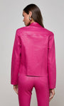 JANELLE SLIM RAW JACKET IN PINK COATED - Romi Boutique