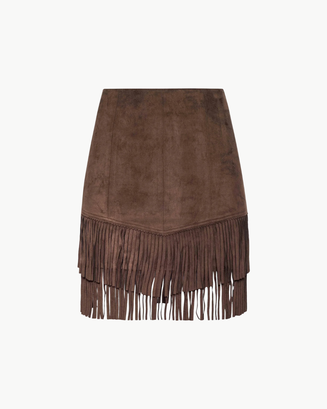 LYLE VEGAN SUEDE MINI SKIRT IN CARAFE BROWN - Romi Boutique