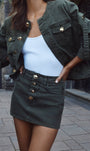 SOLENE DENIM MINI SKIRT IN PICHOLINE - Romi Boutique