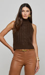BELLINI CABLE-KNIT TURTLENECK IN DARK BROWN - Romi Boutique