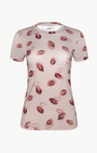 RESSI FITTED TEE IN TAUPE/DARK RED FADED KISS - Romi Boutique