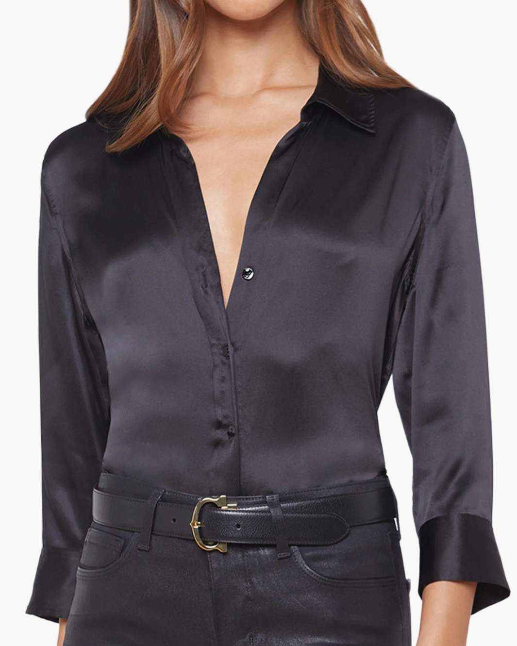 DANI 3/4 SLEEVE BLOUSE IN BLACK - Romi Boutique