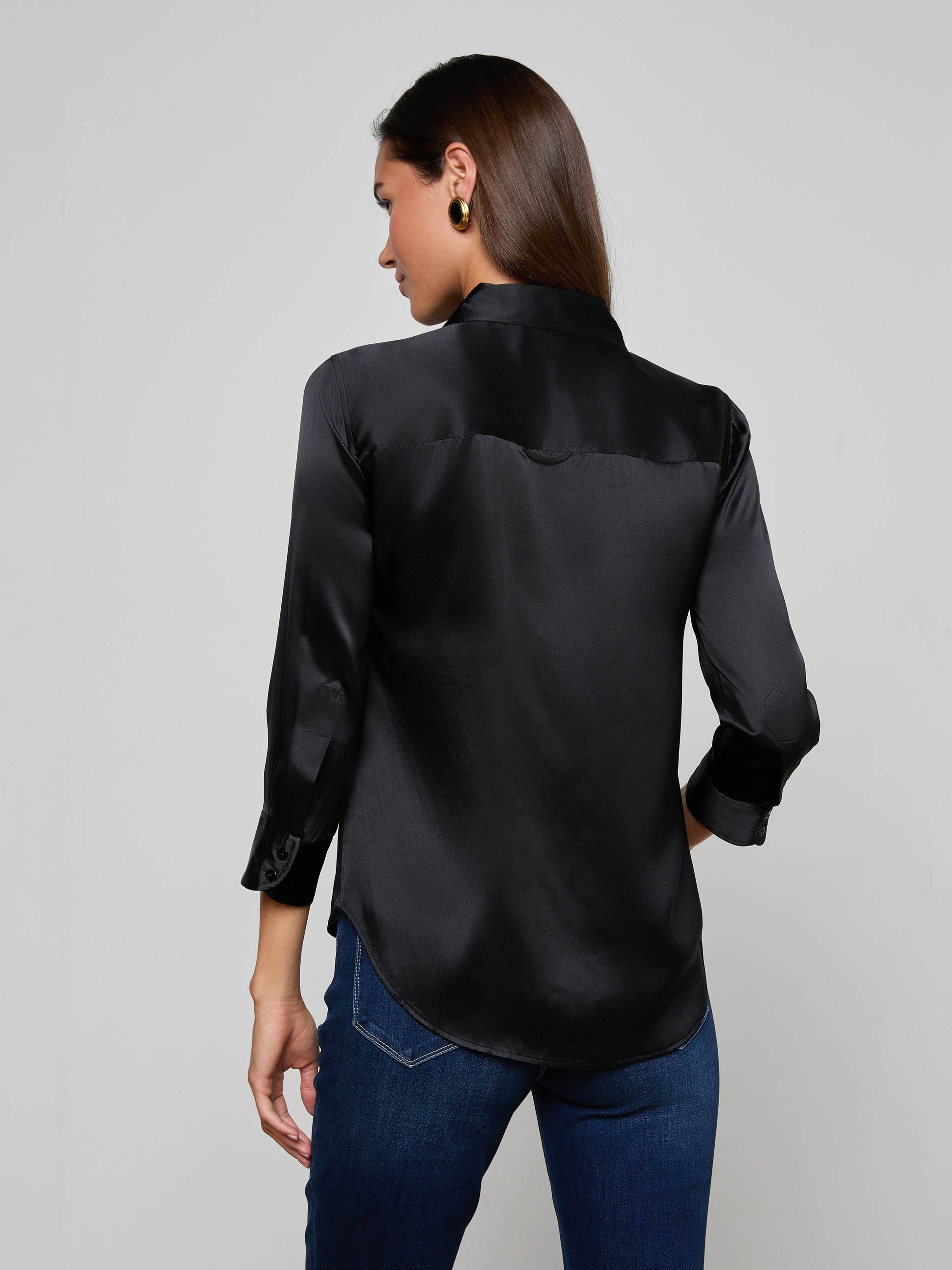 DANI 3/4 SLEEVE BLOUSE IN BLACK - Romi Boutique