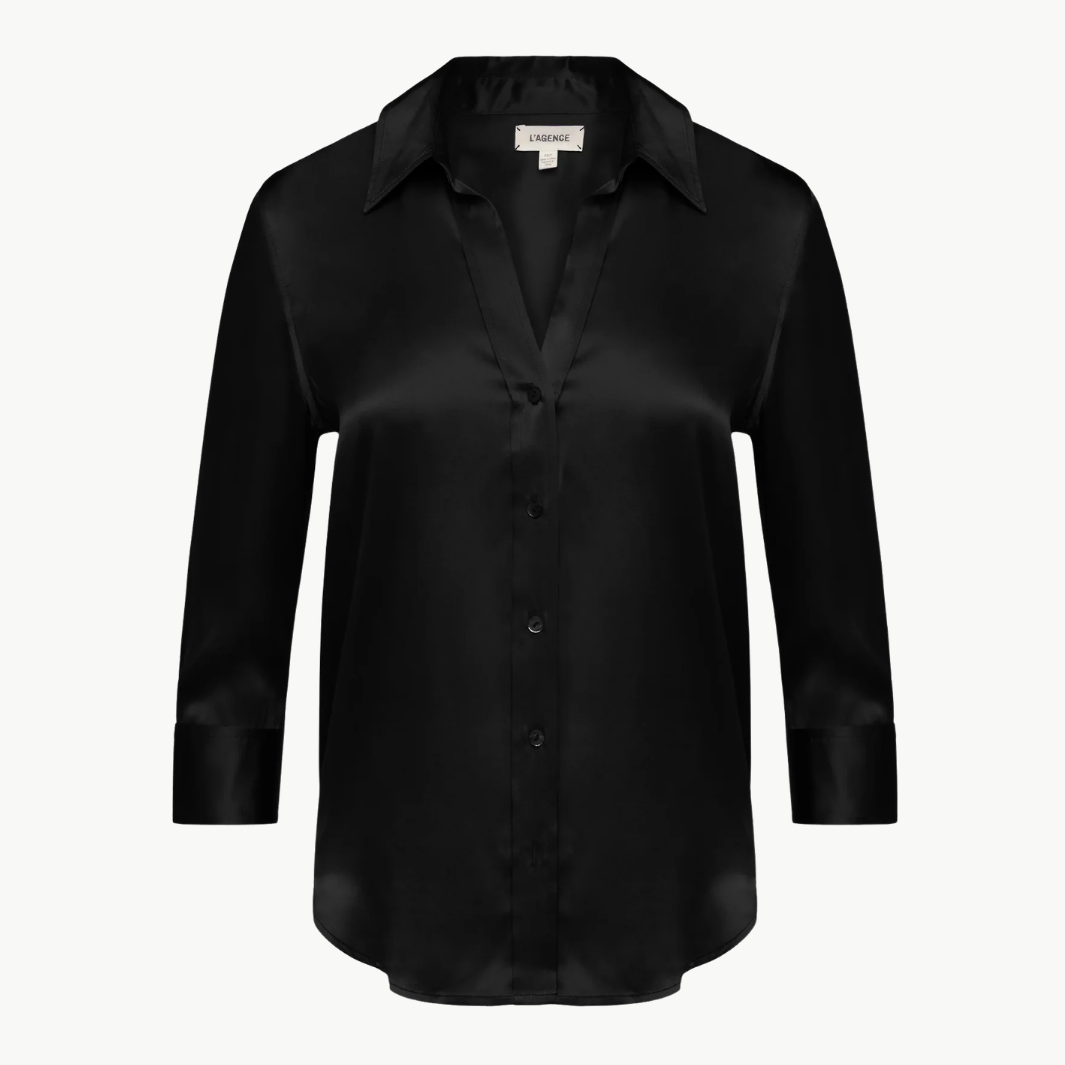 DANI 3/4 SLEEVE BLOUSE IN BLACK - Romi Boutique