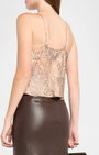 CALISTA SILK CAMISOLE IN BROWN/BLUE VALENCIA LEOPARD - Romi Boutique