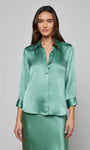 DANI 3/4 SLEEVE BLOUSE IN MALACHITE GREEN - Romi Boutique