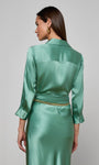 DANI 3/4 SLEEVE BLOUSE IN MALACHITE GREEN - Romi Boutique