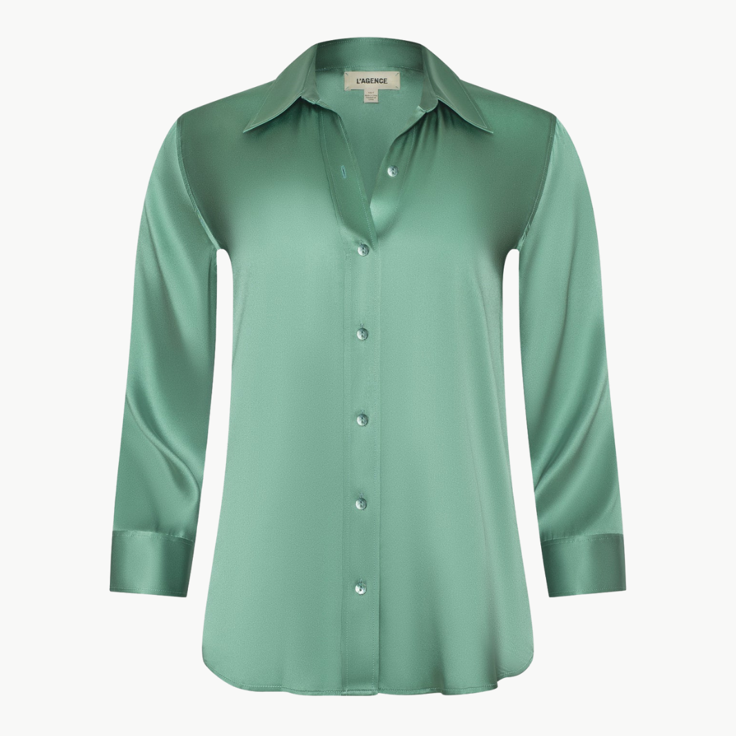 DANI 3/4 SLEEVE BLOUSE IN MALACHITE GREEN - Romi Boutique