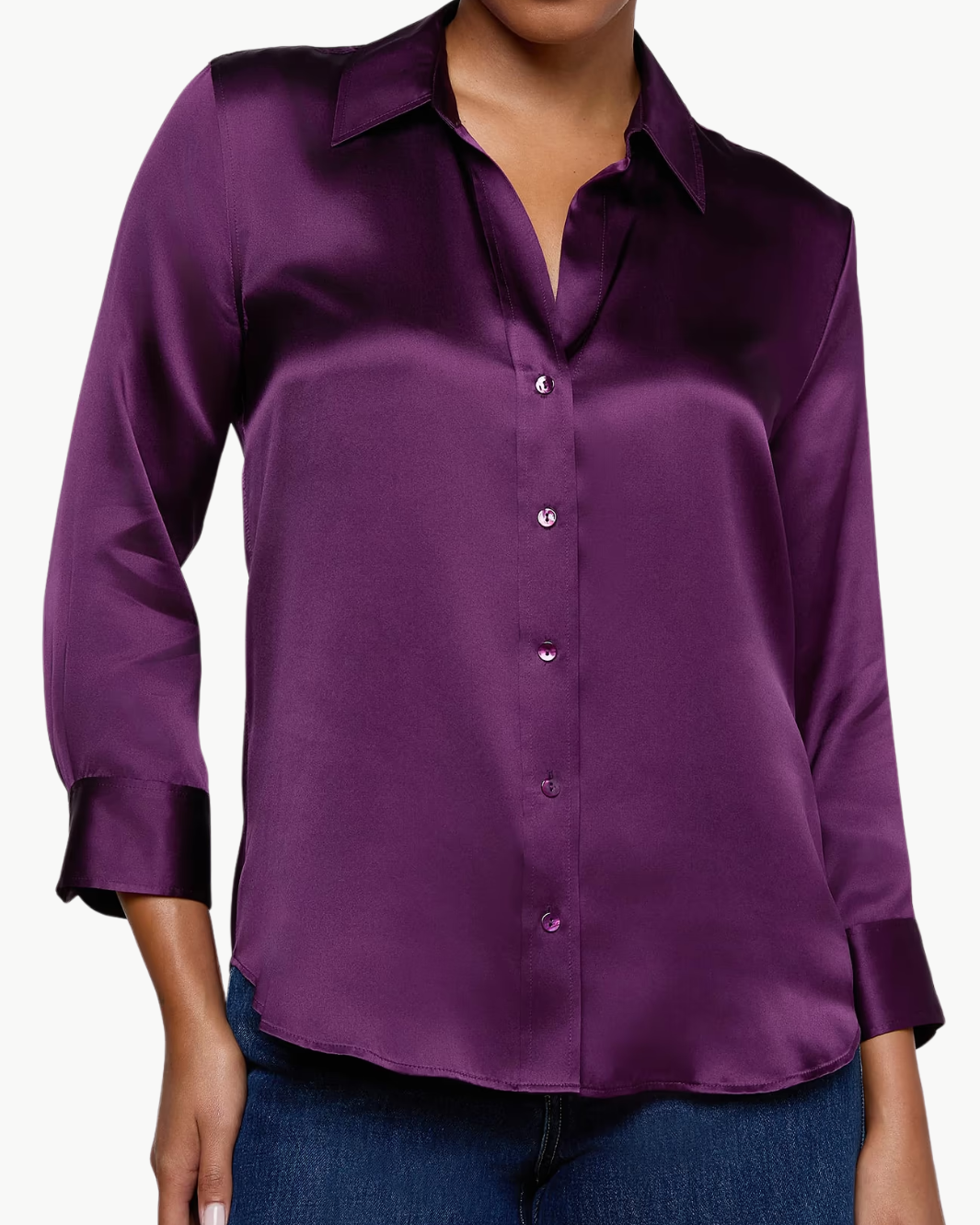 DANI 3/4 SLEEVE BLOUSE IN MEDIUM VIOLET - Romi Boutique