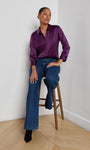 DANI 3/4 SLEEVE BLOUSE IN MEDIUM VIOLET - Romi Boutique