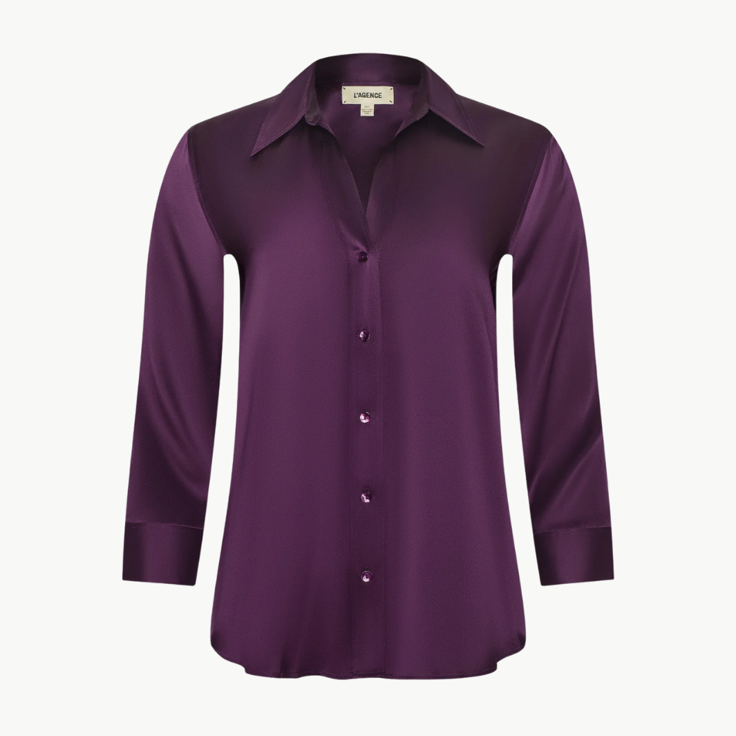 DANI 3/4 SLEEVE BLOUSE IN MEDIUM VIOLET - Romi Boutique
