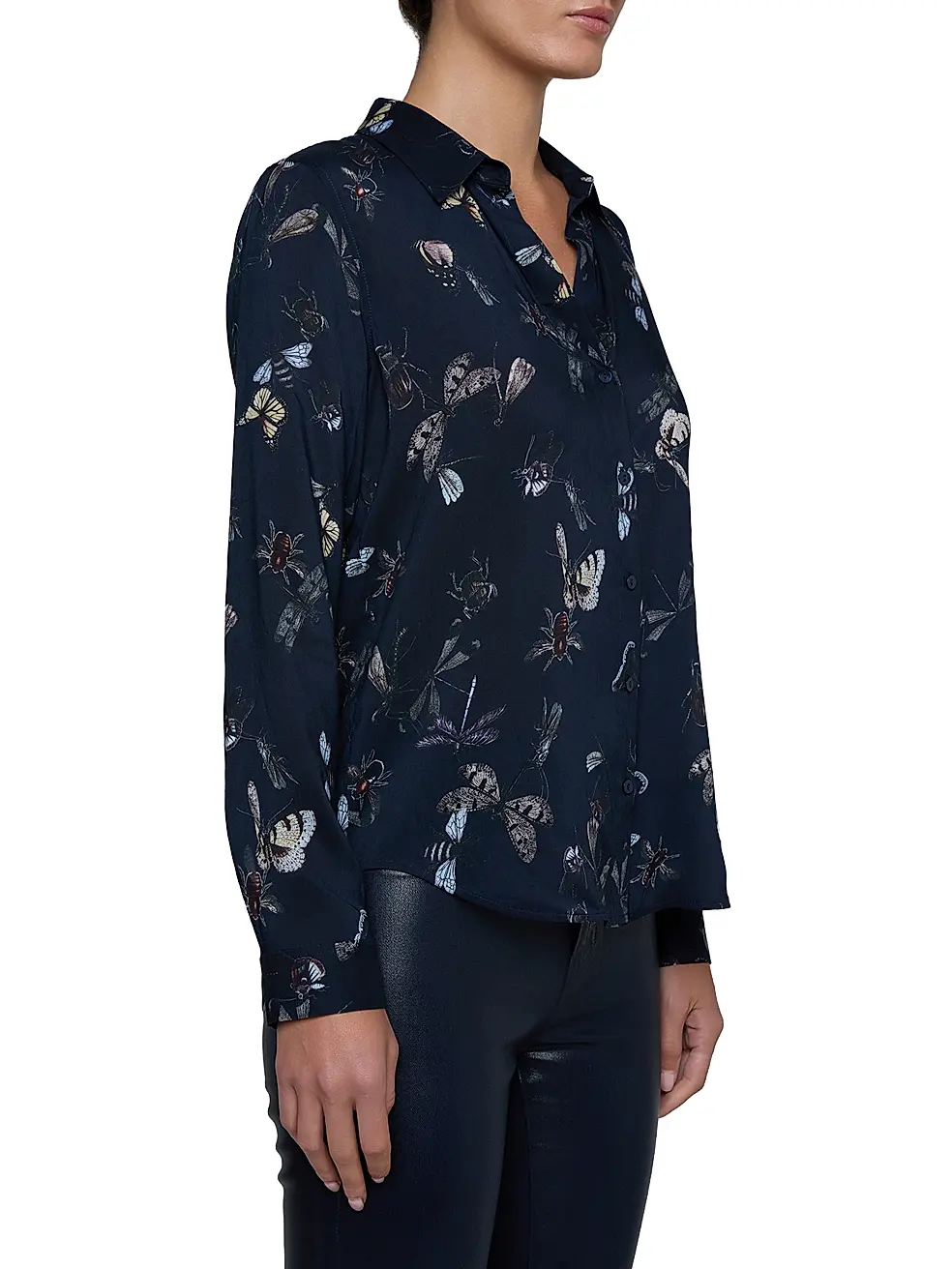 HOLLY BLOUSE IN MIDNIGHT MULTI BEETLES - Romi Boutique