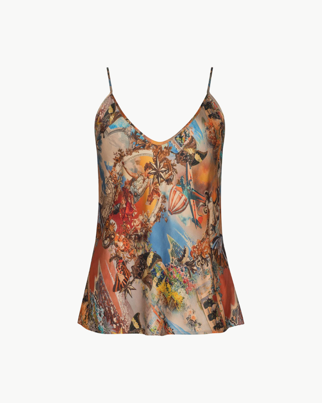 LEXI SATIN CAMISOLE IN MULTI COLLAGE - Romi Boutique