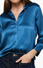 DANI 3/4 SLEEVE BLOUSE IN STONE BLUE - Romi Boutique