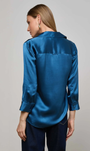 DANI 3/4 SLEEVE BLOUSE IN STONE BLUE - Romi Boutique