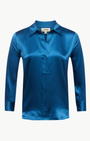 DANI 3/4 SLEEVE BLOUSE IN STONE BLUE - Romi Boutique