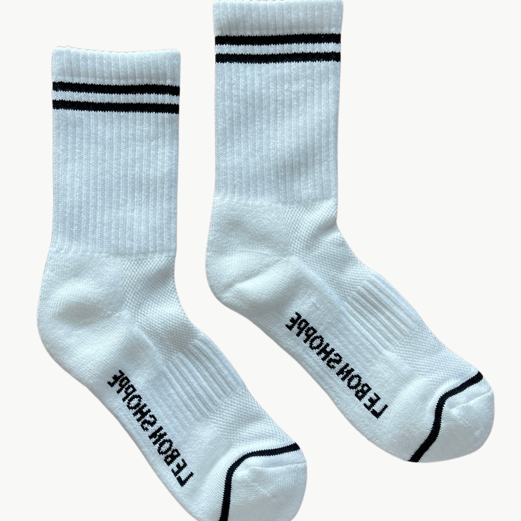 BOYFRIEND SOCKS IN CLASSIC WHITE - Romi Boutique