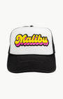 MALIBU PATCH TRUCKER HAT IN BLACK/WHITE by Local Beach - Romi Boutique