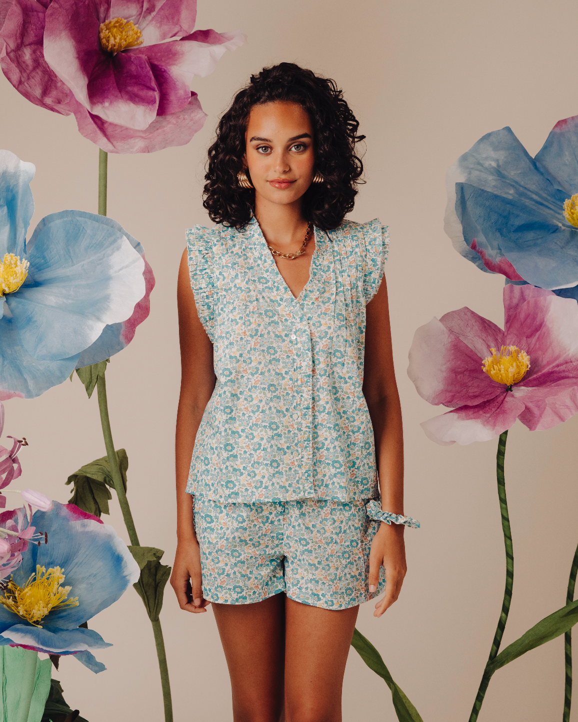 DANA TOP IN MRS STONELY BLUE by Love The Label - Romi Boutique