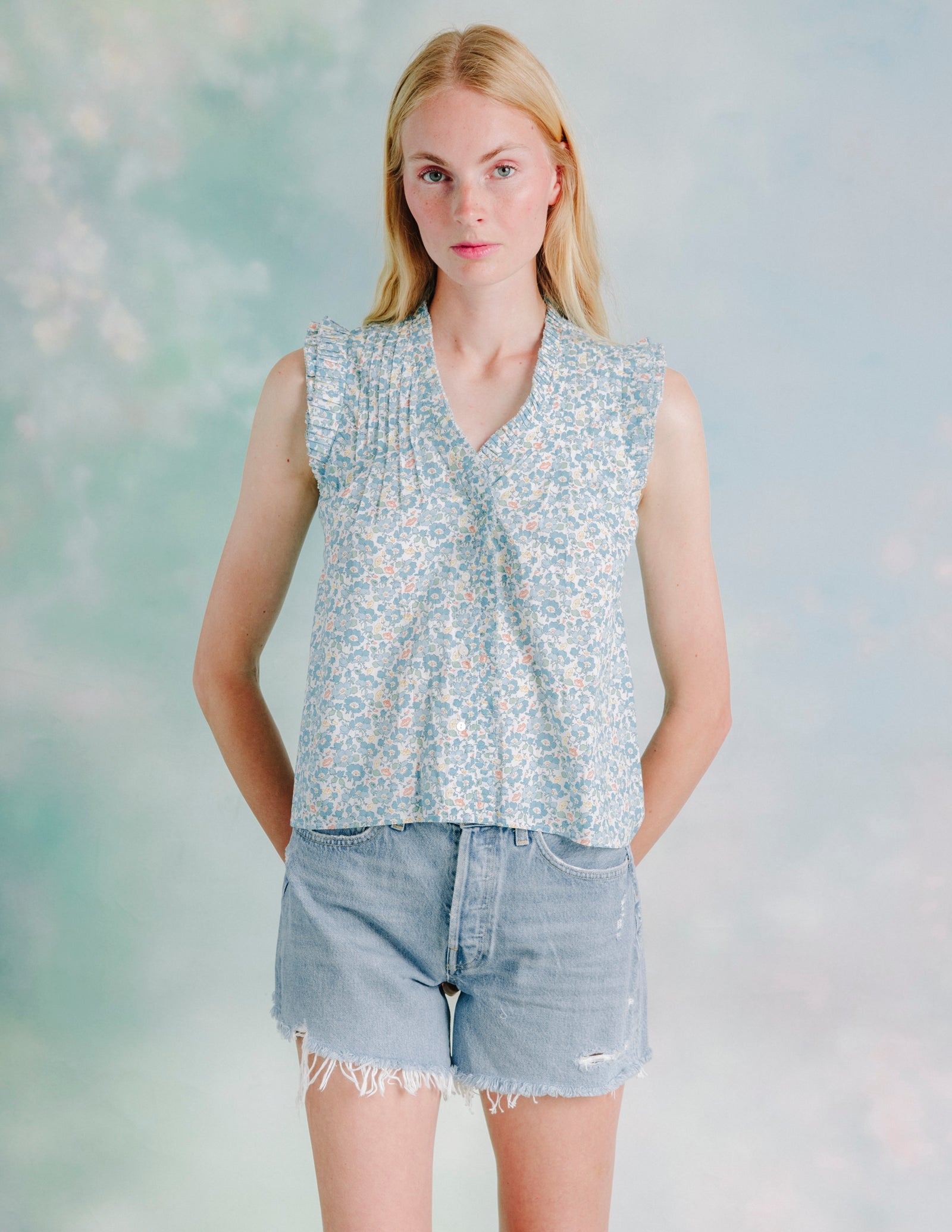 DANA TOP IN MRS STONELY BLUE by Love The Label - Romi Boutique