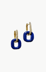 DOOR KNOB EARRING IN BLUE LAPIS - Romi Boutique