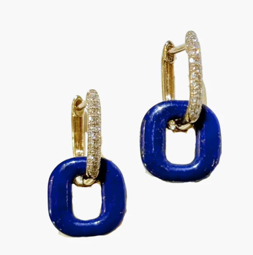DOOR KNOB EARRING IN BLUE LAPIS by Lumilla - Romi Boutique