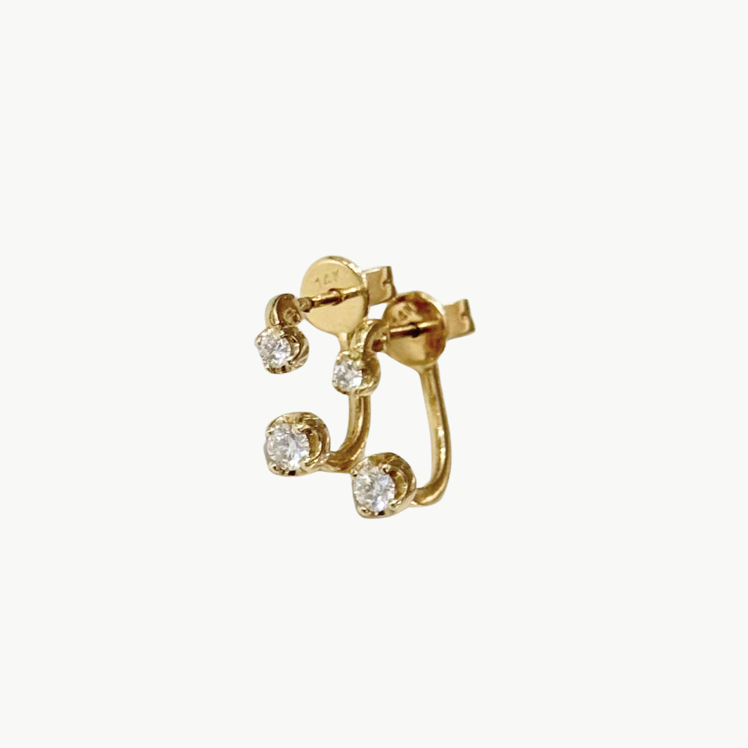 DIAMOND FLOATIE STUD SET IN 14K GOLD - Romi Boutique