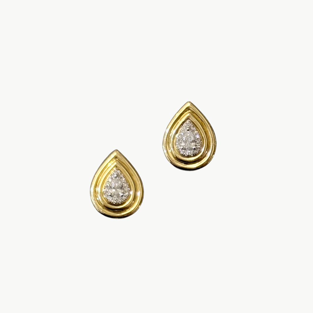 TEAR DROP DIAMOND STUD IN 14K GOLD - Romi Boutique