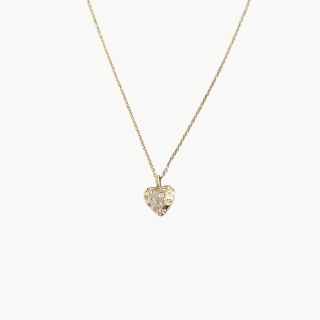 POUF HEART NECKLACE IN GOLD - Romi Boutique