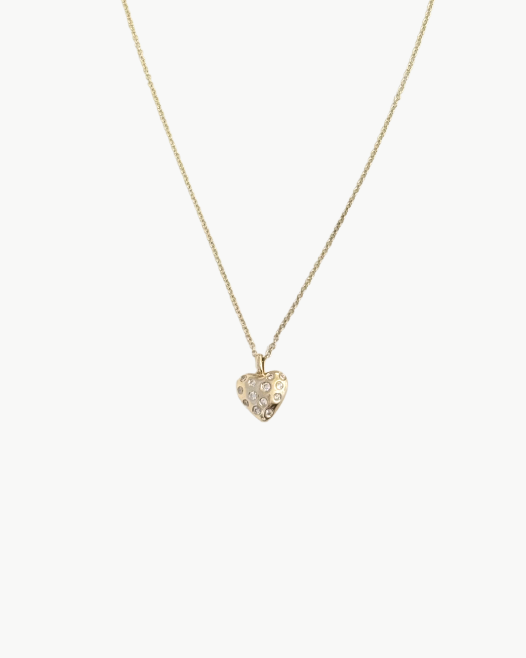 POUF HEART NECKLACE IN GOLD - Romi Boutique