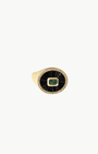 Lumilla PINKIE RING IN 14K GOLD ONYX/EMERALD
