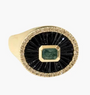 Lumilla PINKIE RING IN 14K GOLD ONYX/EMERALD